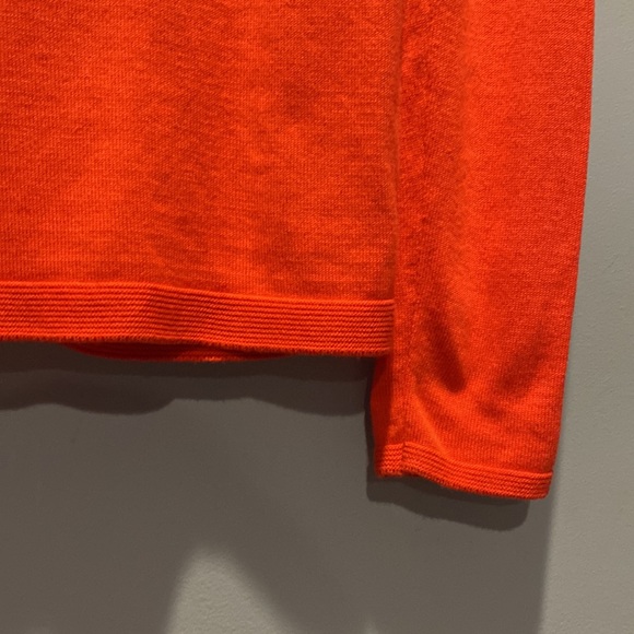 Calvin Klein Bright Coral Color Knit Sweater with Golden Zipper - Picture 4 of 7